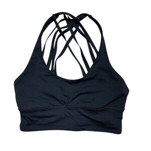 Lululemon Free to Be Moved Strappy Racerback Sports Bra Size 4 Black Athletic